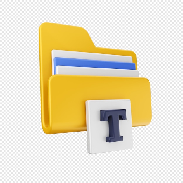 Ilustración de icono de carpeta 3D Render
