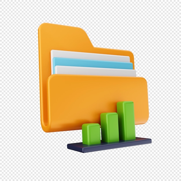 Ilustración de icono de carpeta 3D Render