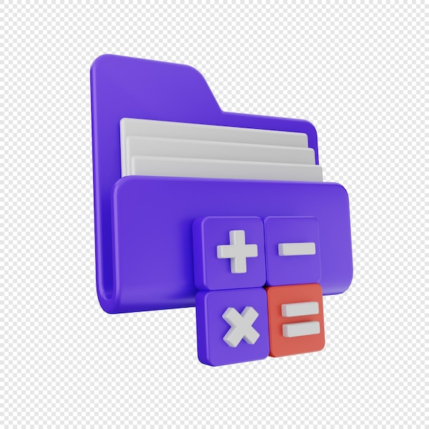 Ilustración de icono de carpeta 3D Render