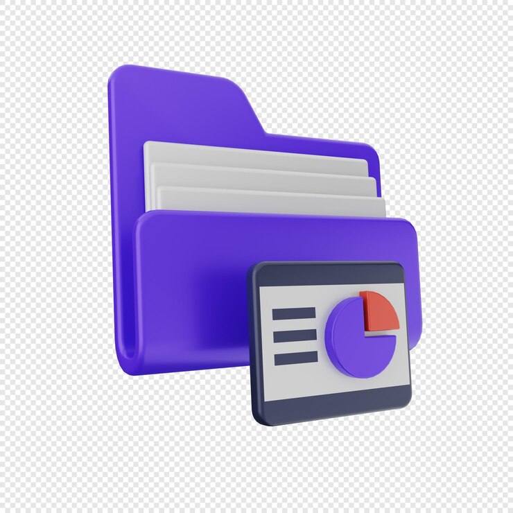 PSD ilustración de icono de carpeta 3d render