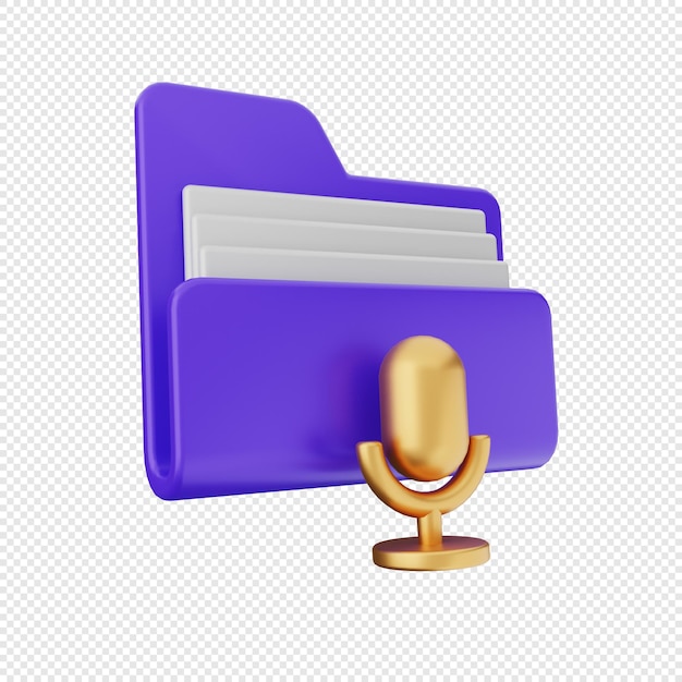 Ilustración de icono de carpeta 3D Render