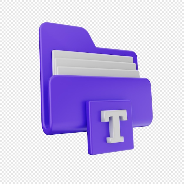 Ilustración de icono de carpeta 3D Render