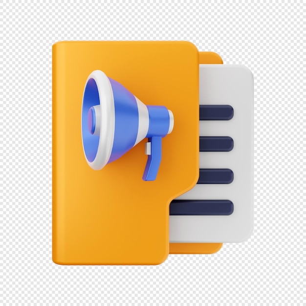 Ilustración de icono de carpeta 3d