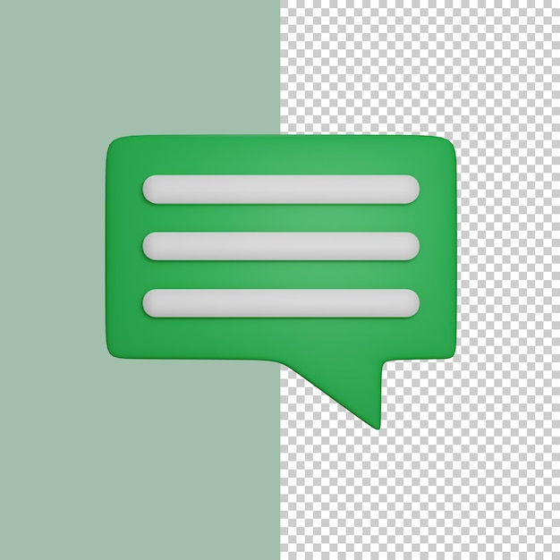 Ilustración de icono de chat y comentario 3D