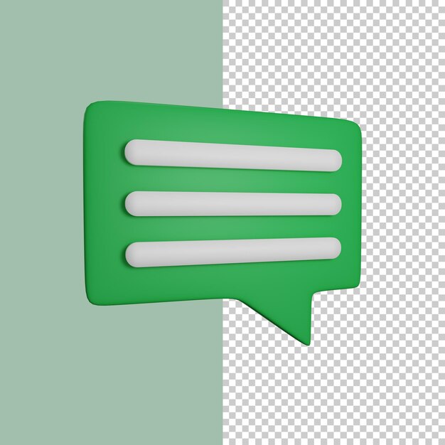 Ilustración de icono de chat y comentario 3D