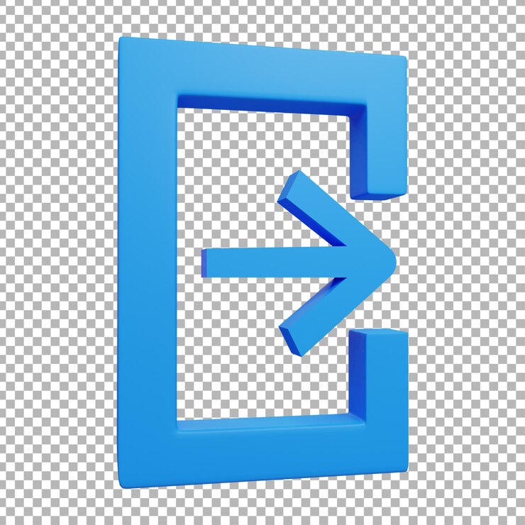 PSD ilustración del icono de cierre de sesión 3d