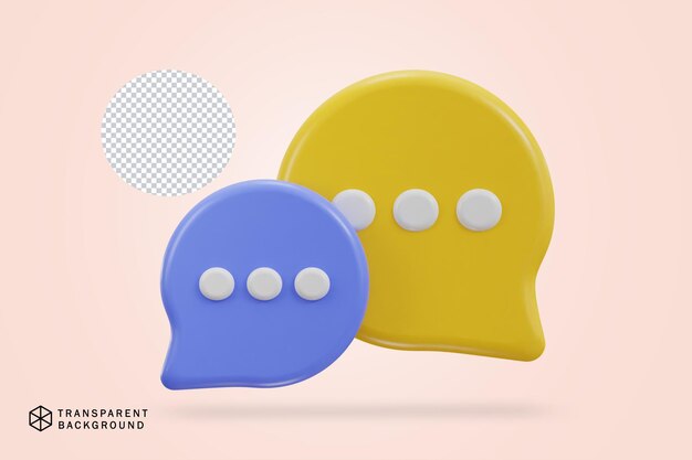Ilustración de icono de comentario de burbujas de chat 3d