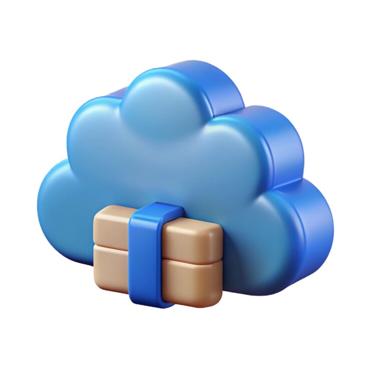 PSD ilustración del icono de computación en nube en 3d