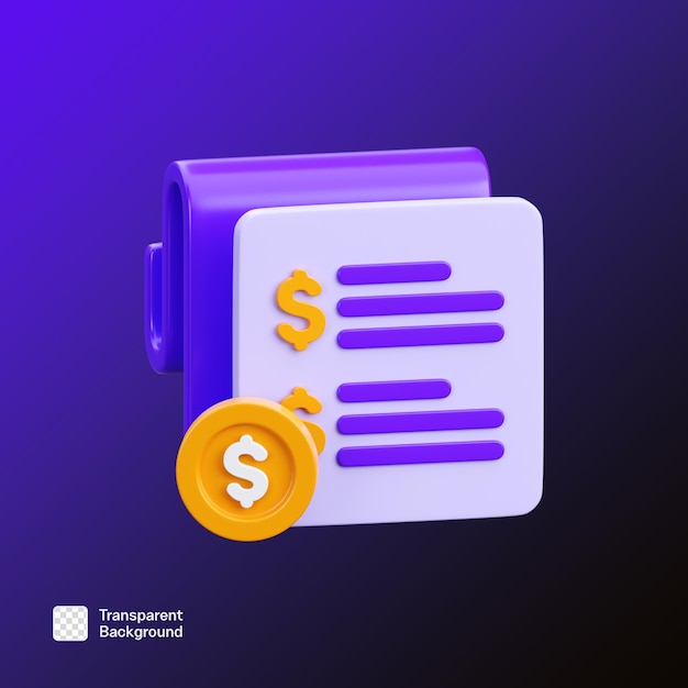 Ilustración de icono de contabilidad 3D plantilla PNG