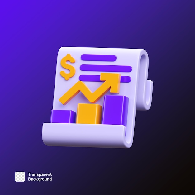 Ilustración de icono de contabilidad 3D plantilla PNG