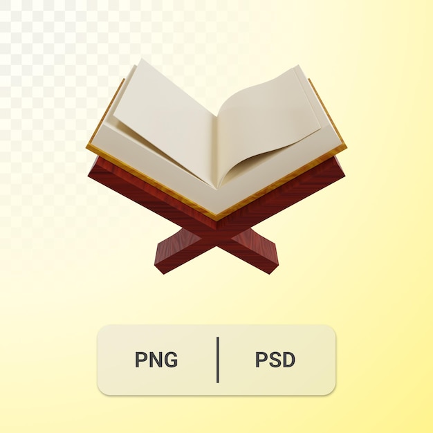 Ilustración de icono de Corán 3d