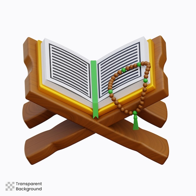 Ilustración del icono del Corán en 3D