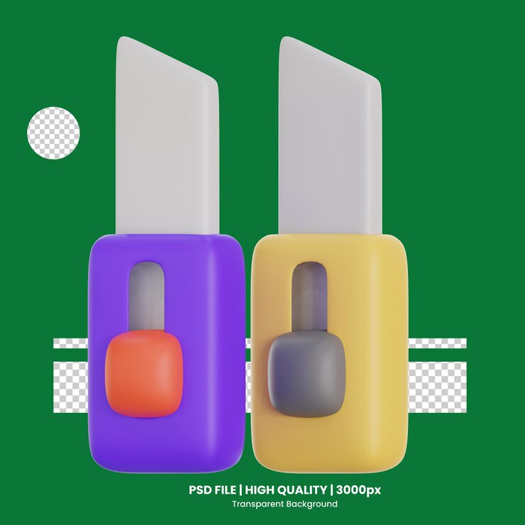 PSD ilustración del icono de los cortadores en 3d