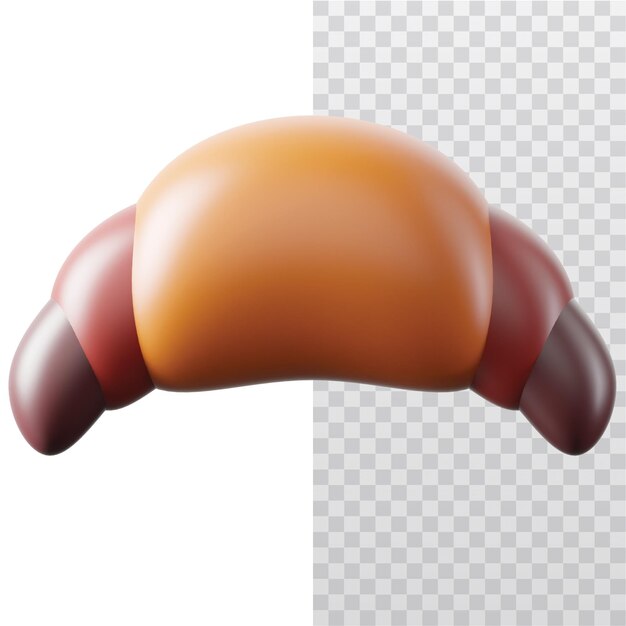 Ilustración del icono croissant en 3D