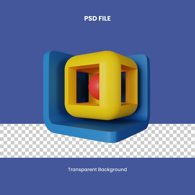 PSD ilustración del icono del cubo 3d de psd