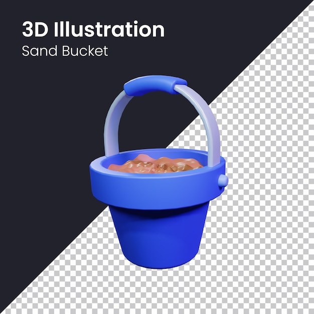 PSD ilustración de icono de cubo de arena de renderizado 3d psd