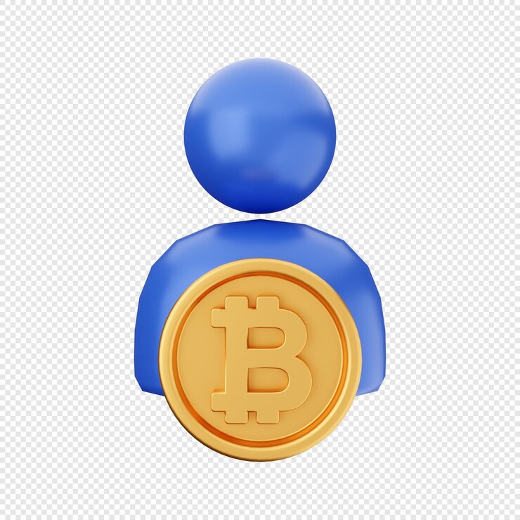 PSD ilustración de icono de cuenta bitcoin 3d