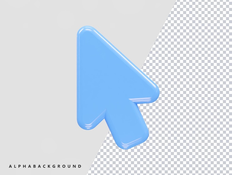 PSD ilustración del icono del cursor elemento de renderización 3d