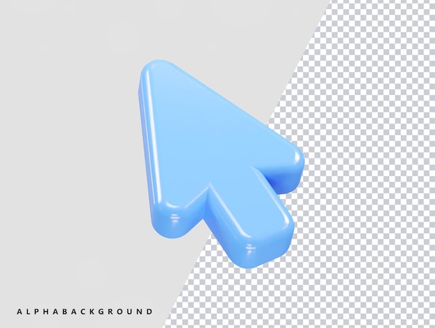Ilustración del icono del cursor elemento de renderización 3D