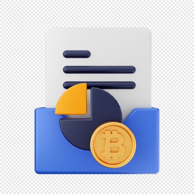 Ilustración de icono de datos de archivo de carpeta 3d