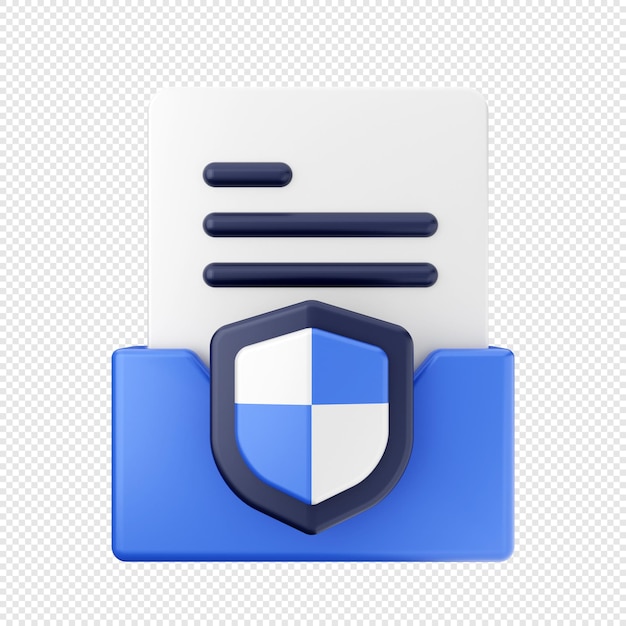 Ilustración de icono de datos de archivo de carpeta 3d