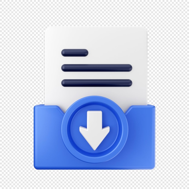 Ilustración de icono de datos de archivo de carpeta 3d