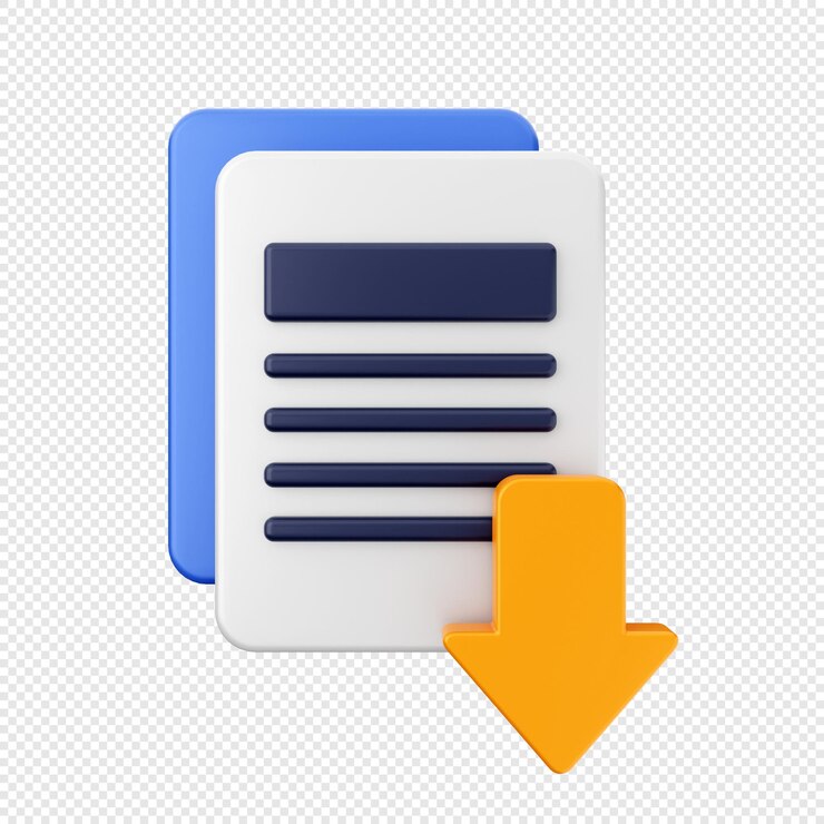 PSD ilustración de icono de datos de descarga 3d render