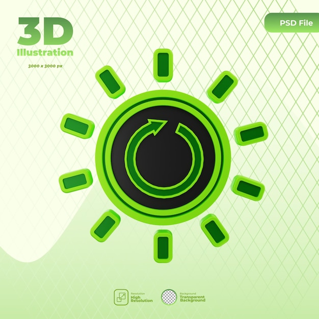 PSD ilustración de icono de desarrollo de energía 3d