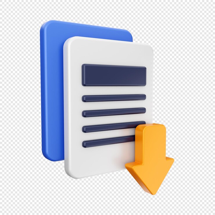 PSD ilustración de icono de descarga 3d render