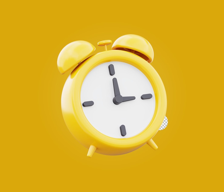 PSD ilustración del icono del despertador clásico en un fondo transparente concepto de despertador