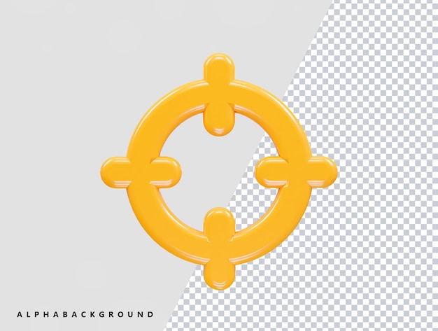 Ilustración del icono de destino elemento de renderización 3d