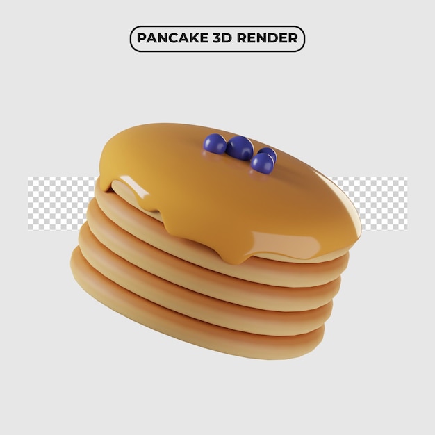 Ilustración de icono de dibujos animados de panqueques 3D