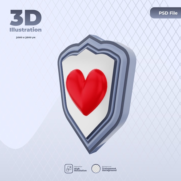 Ilustración de icono de donación de órganos 3d