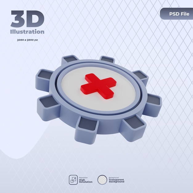 PSD ilustración de icono de equipo médico 3d