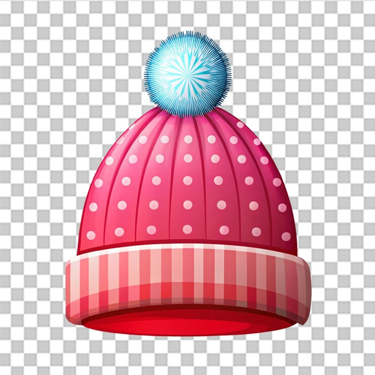 PSD ilustración de icono de estilo de dibujos animados vectorial sombrero de invierno para niños aislado en fondo transparente