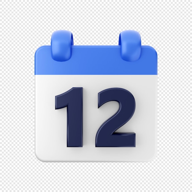 Ilustración de icono de fecha y hora de calendario 3D
