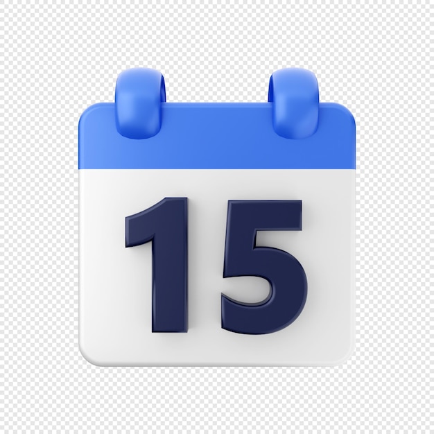 Ilustración de icono de fecha y hora de calendario 3D