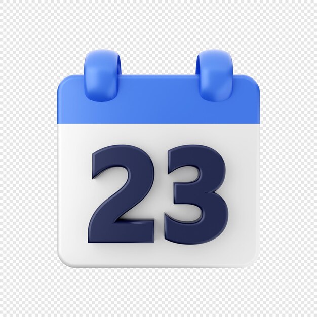 Ilustración de icono de fecha y hora de calendario 3D