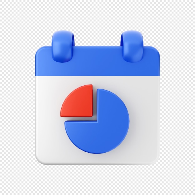 Ilustración de icono de fecha y hora de calendario 3D