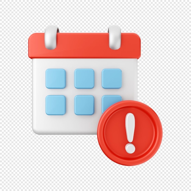 Ilustración de icono de fecha de informe de calendario 3D