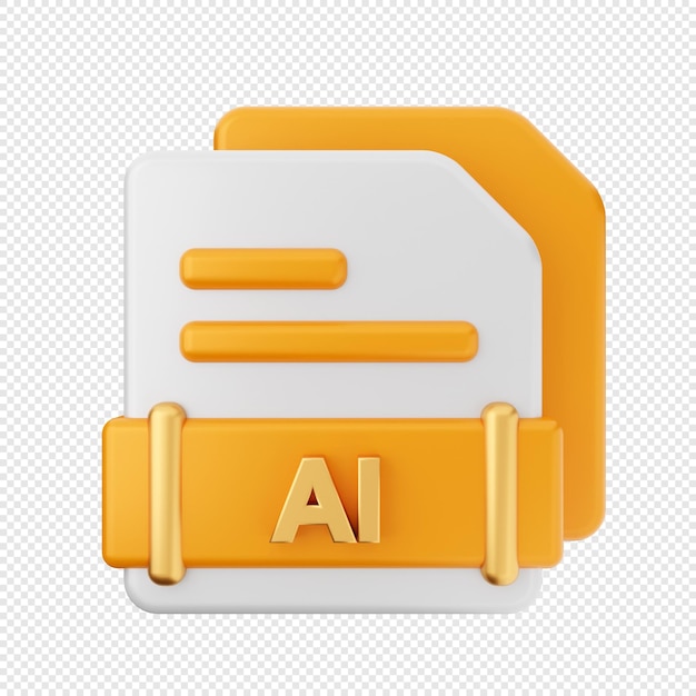 Ilustración de icono de formato de archivo 3D Render