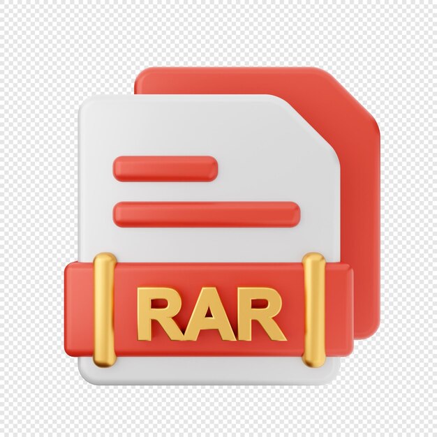 Ilustración de icono de formato de archivo 3D Render