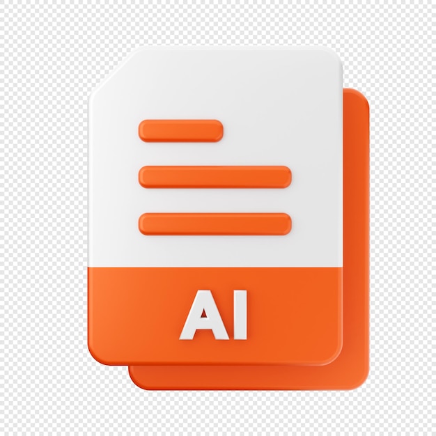 Ilustración de icono de formato de archivo 3D Render