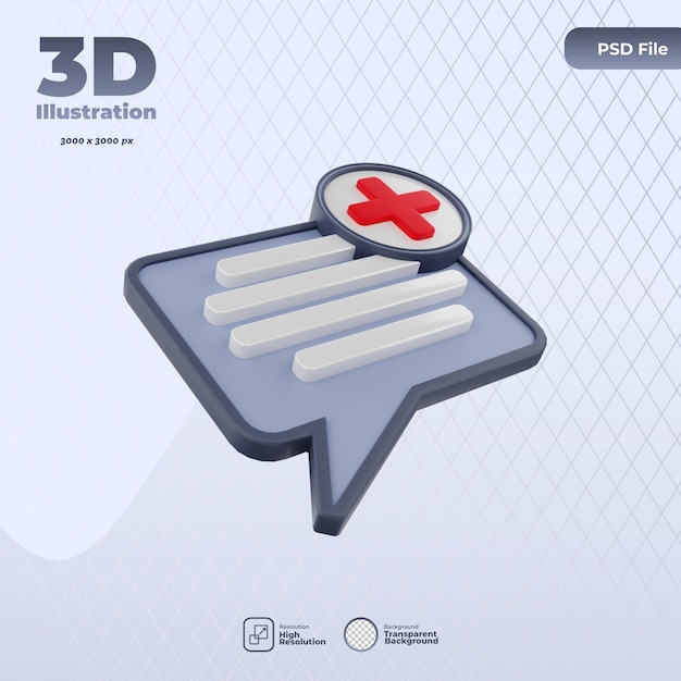 Ilustración del icono del foro médico 3D