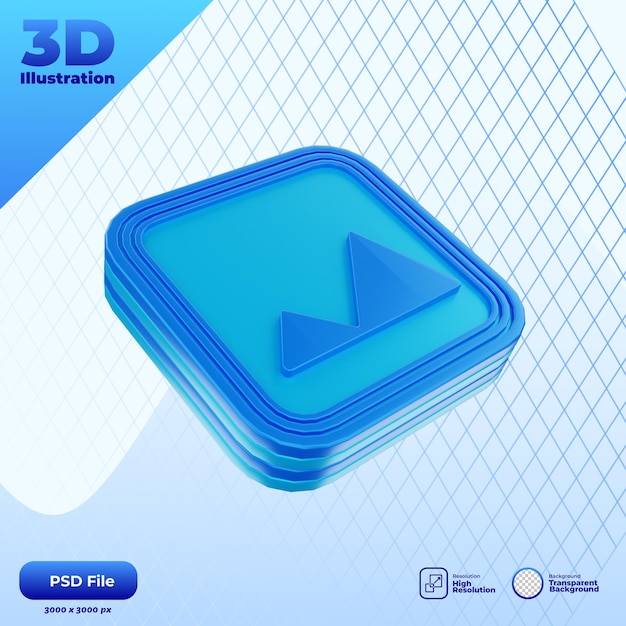 PSD ilustración del icono de la galería 3d