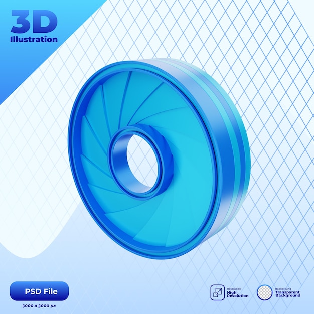 PSD ilustración del icono de la galería 3d