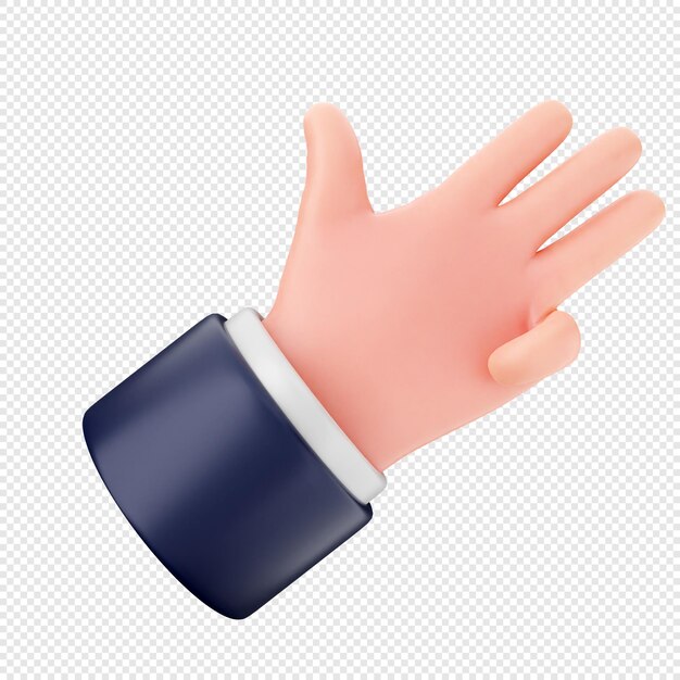 Ilustración del icono del gesto de la mano en 3D