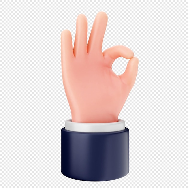 PSD ilustración del icono del gesto de la mano en 3d