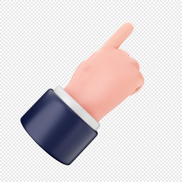 Ilustración del icono del gesto de la mano en 3D