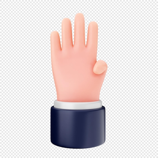 PSD ilustración del icono del gesto de la mano en 3d